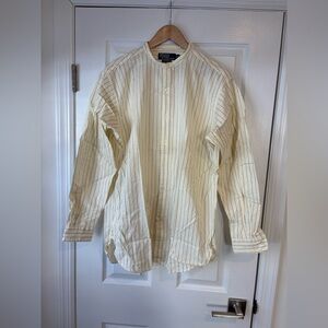 Polo Ralph Lauren stripe button down no collar shirt size medium